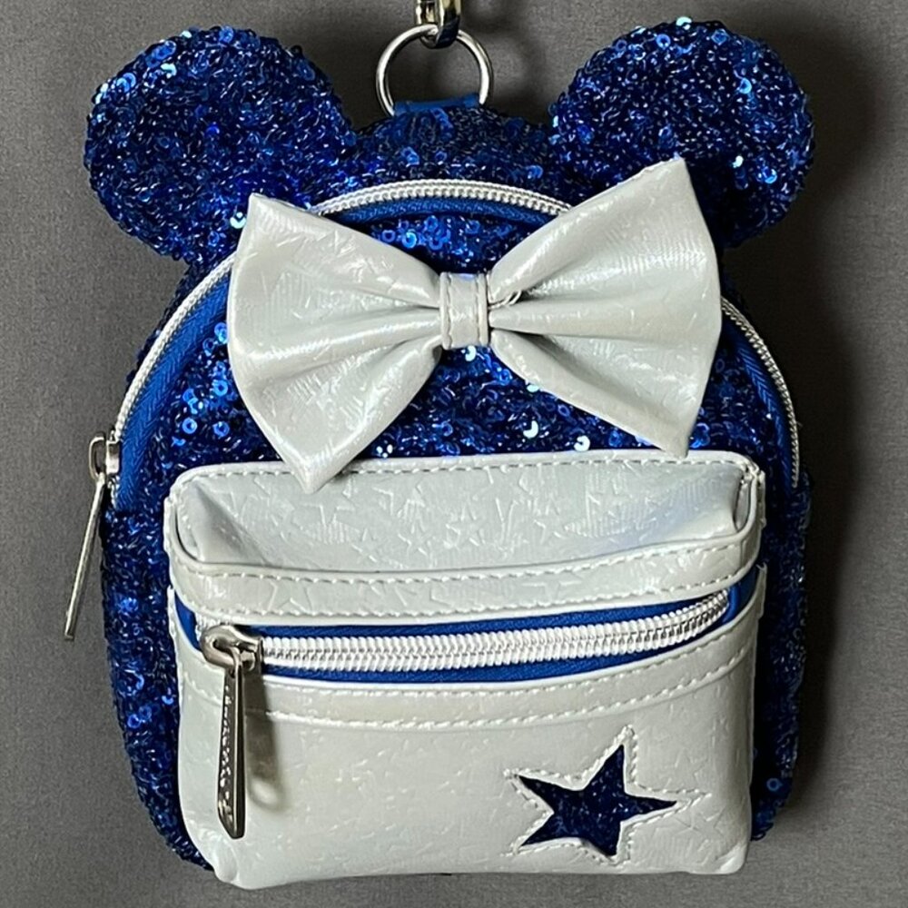 Loungefly Disney Wristlet Minnie Mouse Sequined Backpack – Wishes Come True Blue